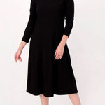 Susan Graver  Dress  Ponte Knit Black ~"knee" Length~ LOVELY PULLOVER! SIZE Small Photo 0