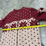 Woolrich  Womens Red Nordic Reindeer Wool Blend Cardigan Sweater Sz M Holiday EUC Photo 9