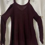 Free People  Off-Shoulder Deep Red Sweater Photo 6