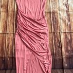 Lux LA Women Sleeveless Mock Neck Pink Bodycon Wrap Long Dress Size Medium Photo 2