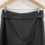 Akris Punto Wool Trousers High Rise Straight Leg Pleated Leather Belt Size 12 Photo 5