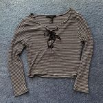 Forever 21 black and white striped crop top Photo 0