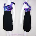 Perception New York peacock print empire waist scoop neck dress, 10 Purple Photo 2