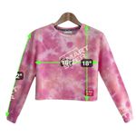 Juicy Couture Pink Tie Dye Cropped Long Sleeve Logo Top Women’s Size X-Small Photo 6