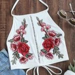 Floral Crop Top White Photo 0