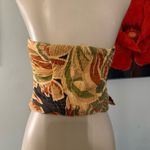 ZARA  Womens Ruffled Top Shirt Linen Blend Tropical S Multi-Color Photo 4