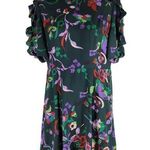 Kate Spade Fleur Nouveau Smocked Dress Ruffle Sleeve Hem Green Size 4 Photo 0