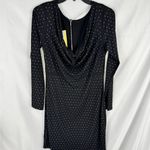 Michael Kors  Black and White‎ Long Sleeve Cowl Neck Dress Photo 3