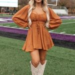 The Post Ali Romper Dress in Copper / Rust Orange Color in Size S Photo 2