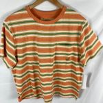 Roxy Women's Short Sleeve Yarn Dye T-Shirt Golden Ochre Good Vibes XS Photo 2