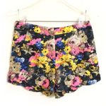 Women's Dani Collection Colorful Abstract Scalloped Hem Shorts Size Small Pink Photo 8
