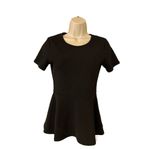 Caution to the Wind Womens Black Short Sleeve Peplum Blouse Size Small Photo 2