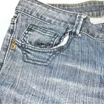 DKNY East Cropped Village Blue Denim Jeans Vented at the Hem w/Branded Button-8 Photo 8