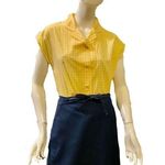 Vintage 1970s Sailboat Wrap Denim Skirt Medium Gingham Print Blue Size undefined Photo 6