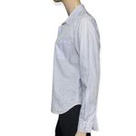 Caroline Charles Women’s Size 12 Blue White Pinstripe Eyelet Button Down Shirt Photo 3