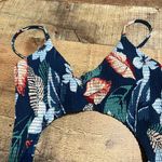 Hollister Swim | Blue Floral Hawaiian Cut Out Open Back One Piece Swimsuit Sz S Photo 1