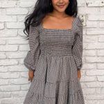 Free People NWT self contrast Edvina plaid bohemian mini dress / sold at anthro $135 Photo 0