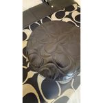 Coach Tote Bag Signature Black Khaki with Patent Leather Trim Purse Photo 9