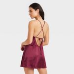 Auden Satin‎ Babydoll Lingerie Slip Dress Women's Size Large Strappy Burgundy Red Photo 1