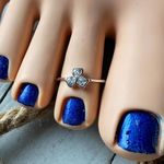 Sterling Silver Heart Clover Shamrock Cz Toe Ring Midi Ring Silver Photo 2