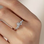 Dazzling Solid Silver Ring with 0.6ct Moissanite stones Photo 0