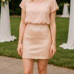 XScape  By Joanna Chen Pinkish Peach Mini Sequined Dress Size 10 Photo 0
