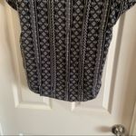 Pink Rose B/W Print V Neck Short Sleeve Top Medium Photo 5