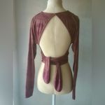 Urban Outfitters  Women's M Brown Floral V-Neck Blouse Long Sleeve Photo 3