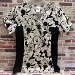Disney Minnie Mouse Black and White Graphic Fitted Scrub T-Shirt size S Photo 10