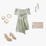 Lulu’s Always Celebrating Sage Green Satin Off Photo 3