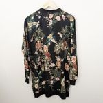 West Kei | Black Floral Long Line Members Only Bomber Style Jacket | Size XL Photo 4