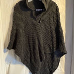 eight eight eight Sweater Poncho Size Medium Grey Wool Blend Warm Cozycore Knit Photo 0