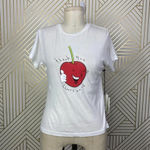 AGOLDE  T-Shirt Tee Thank You Cherry Much Fruit Print Short Sleeve White‎ Size XS Photo 1