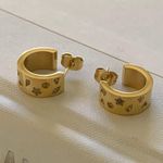 Celestial Earrings, Star Earrings, Mini Hoop Earrings, Thick Hoop Earrings Gold Photo 0