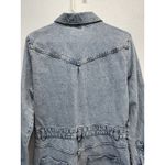 ZARA  Denim Long Sleeve Button Up Jean Mini Dress Sz L Light Blue Wash w/ Pockets Photo 12