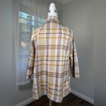 Vintage ‘70s Handmade Beige, Gold & Brown Plaid Button Front Lightweight Jacket Size XL Photo 5