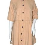 ZARA Dress Women Medium Cream Shirt Dress Button Front Casual Neutral Minimalist Photo 0