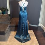 Women’s Full Length Prom Party Dress Criss Cross Straps Leg Slit Size 16 NWOT Photo 3