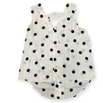 Y2K Black White Polka Dot Sheer Business Casual Office Work Blouse Size L Photo 0