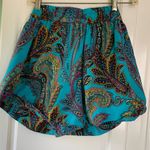 Paisley Print Women Shorts Blue Size M Photo 1