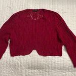 The Limited  pink crochet open front cropped cardigan Photo 0