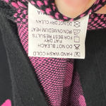 Shirley & Stone Black Cardigan Sweater Pink Daisy Floral Open Front Size Medium Photo 8