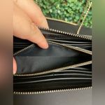 Coach  Metallic Leather Accordion Zip Wallet in a metallic graphite Photo 5