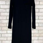Madewell  Long Sleeve Pocket Tee Dress in Black Size XXS Photo 3