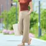 Uniqlo  Stretch Jersey Barrel Pants NWT Beige Medium Photo 1