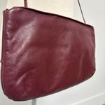 American Vintage Vintage Letisse Soft Leather Clutch Crossbody Wine Red Hinge Opening Purse Photo 3