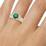 Charter Club NWT
Gold-Tone Green Stone & Crystal Marquise
Cluster Ring. Photo 1