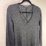 Derek Heart Tunic Dress Gray Knit Long Sleeve Criss Cross Neck Cozy Stretchy Photo 2