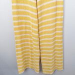 ZARA | Yellow White Stripe High Waist Knit Wide Leg Trousers Pull On | Large Photo 3