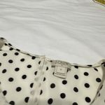 Talbots J.Crew Polka Dot Semi Sheer Flutter Sleeve Cap Blouse Sz 12 Cream/Black Photo 9